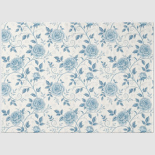 Elegante blauw-witte geïnspireerde bloemen tissuepapier