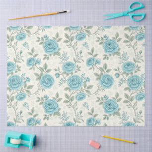 Elegante blauw-witte geïnspireerde bloemen tissuepapier