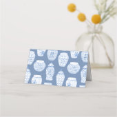 Elegante blauw-witte goodie bag Labels of toppers Plaatskaartje (Achterkant)