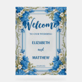 Elegante blauw-witte Hydrangea bloem bruiloft Acryl Bord (Voorkant)