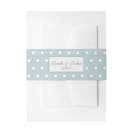 Elegante Blauw Witte Polka Dots Trouwen Uitnodigingen Wikkel