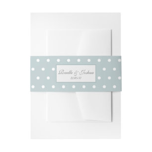 Elegante Blauw Witte Polka Dots Trouwen Uitnodigingen Wikkel