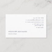 Elegante blauw-witte Stippen en streepjes Visitekaartje (Achterkant)