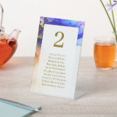 Elegante Blauw Witte Trouwtafel Zitplaatsen Reclamebord Met Voetstuk (Insitu)