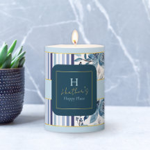 Elegante blauw witte Waterverf bloemenstreep