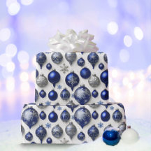 Elegante Blauw Zilveren Kerst Ornamenten
