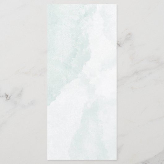 Elegante blauwe aangepaste bruiloft menu (Achterkant)