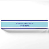 Elegante blauwe aangepaste naam naambordje (Voorkant)
