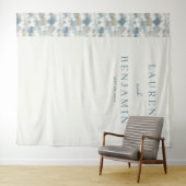 Elegante Blauwe Abstracte Bergen Wandkleed (In Situ (horizontaal))