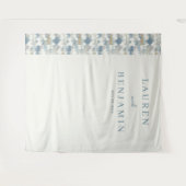 Elegante Blauwe Abstracte Bergen Wandkleed (Voorkant (horizontaal))
