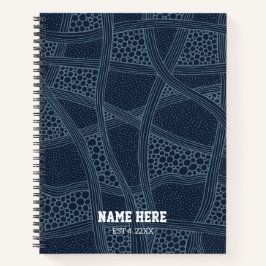 Elegante Blauwe Abstracte Gepersonaliseerde Spiraa Notitieboek