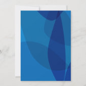 Elegante Blauwe Abstracte Scripturen Namen Trouwfe Kaart (Achterkant)