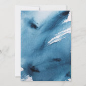 Elegante Blauwe Abstracte Waterverf Engagement Par Kaart (Achterkant)