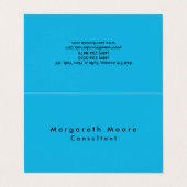 Elegante Blauwe Achtergrond Professioneel Visitekaartje (Buitenkant ongevouwen)