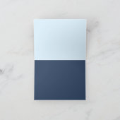 Elegante Blauwe Achtergrond Witte Lettering Blanco Bedankkaart (Binnen)