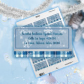 Elegante Blauwe Adreslabel voor Kerstmis Etiket