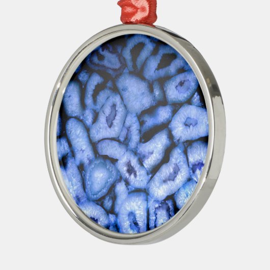 Elegante blauwe agaat blauwe edelstenen blauwe kwa metalen ornament (Links)