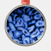 Elegante blauwe agaat blauwe edelstenen blauwe kwa metalen ornament (Voorkant)