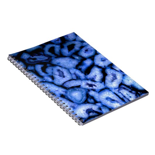 Elegante blauwe agaat blauwe edelstenen blauwe kwa notitieboek (Rechterzijde)