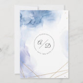 Elegante Blauwe Agaat Huwelijk Save the Date Kaart (Achterkant)