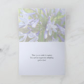 Elegante Blauwe Agapanthus Dankkaart voor elke gel Bedankkaart (Binnen)