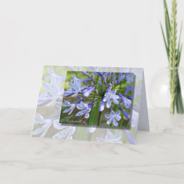 Elegante Blauwe Agapanthus Verjaardagskaart Bedankkaart