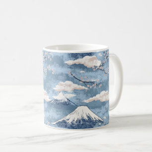 Elegante Blauwe Alpen Berg Watercolor Kunst Koffiemok