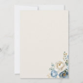 Elegante blauwe Ampersand bruiloft uitnodiging (Achterkant)