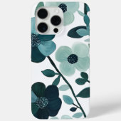 Elegante blauwe Aqua Floral Botanische Telefoonhoe Case-Mate iPhone Case