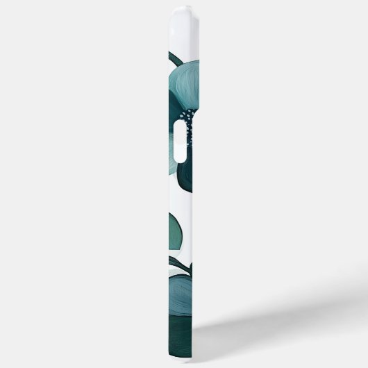 Elegante blauwe Aqua Floral Botanische Telefoonhoe Case-Mate iPhone Case (Achterkant / Rechts)