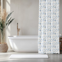 Elegante Blauwe Aquarel Botanische Patroon