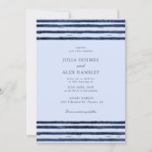 Elegante Blauwe Aquarel Bruiloft Kaart (Voorkant)