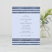 Elegante Blauwe Aquarel Bruiloft Kaart (Staand voorkant)