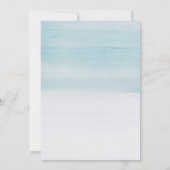 Elegante Blauwe Aquarel Bruiloft | Zeevaart Script Kaart (Achterkant)