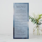 Elegante Blauwe Aquarel Menu (Staand voorkant)