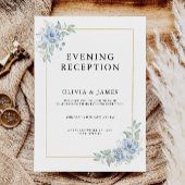 Elegante blauwe avond receptie uitnodiging