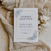 Elegante blauwe avond receptie uitnodiging