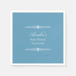 Elegante blauwe baby shower in Regency-stijl Servet