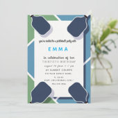 Elegante blauwe babyshower uitnodiging (Staand voorkant)