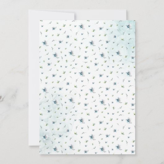 Elegante Blauwe Ballon doop uitnodiging (Achterkant)