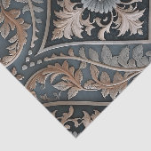 Elegante Blauwe Barokke Bloemendecoupage Tissuepapier (Detail)