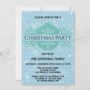 Elegante Blauwe Bedrijfs Kerstvakantie Kerstfeest Kaart