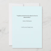 Elegante blauwe begrafenisceremonie kaart (Achterkant)