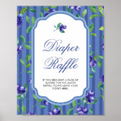 Elegante Blauwe bessen Zoete Luier Raffle Poster (Voorkant)