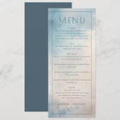Elegante Blauwe Bewolkte Luchtmenu Menu (Voorkant / Achterkant)
