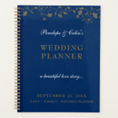 Elegante  Blauwe Bibliotheek Boek Hoesje bruiloft Planner (Voorkant)