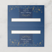 Elegante Blauwe Bibliotheek Wedding Place Cards Plaatskaartje (Buitenkant ongevouwen)