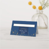 Elegante  Blauwe Bibliotheek Wedding Place Cards Plaatskaartje (Voorkant)
