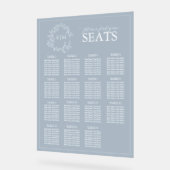 Elegante Blauwe Blauwe Bladerige Crest Monogram Tr Acryl Bord (Hoek)