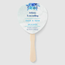 Elegante blauwe bloem aangepaste bruiloft programm